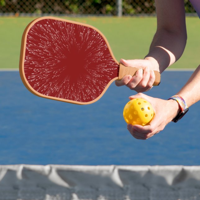 Abstract red and white space blast pickleball paddle (Insitu)
