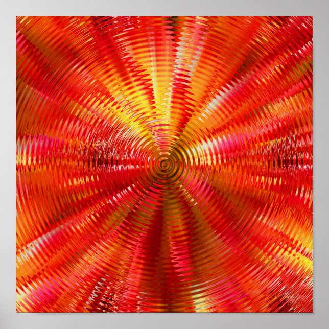 Abstract Red And Yellow Circles Poster (Front)