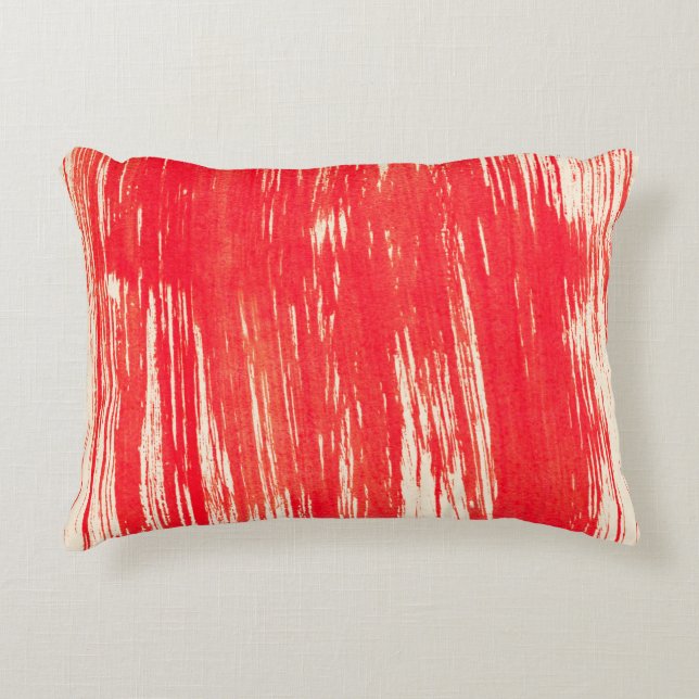 Abstract red background from watercolor accent pillow (Front)