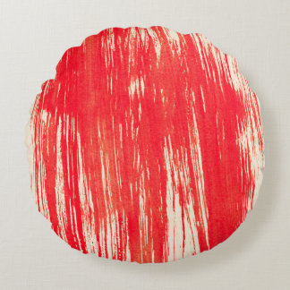 Abstract red background from watercolor round pillow