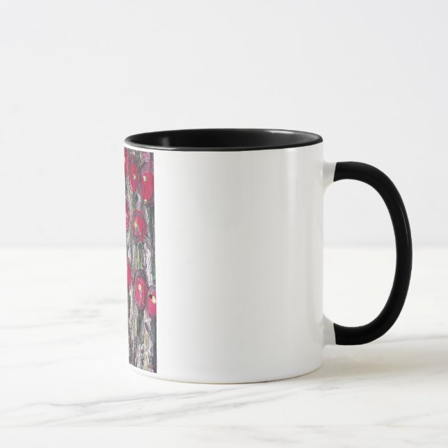 Abstract Red Berry Flowers Mug (Right)