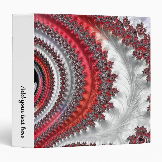Abstract Red Black Gradient Spiral Fractal Binder (Front/Spine)