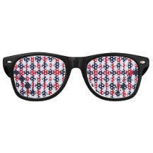 Abstract Red Black Modern Party Sunglasses