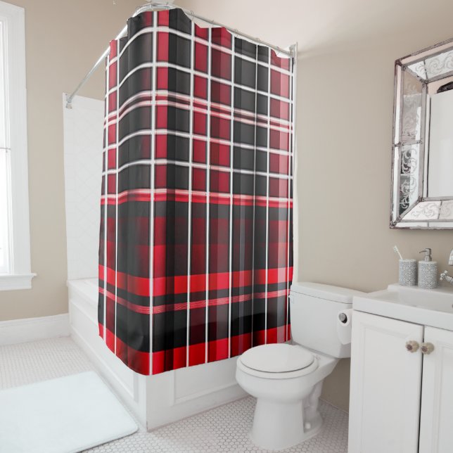 Abstract Red Black Plaid Popular Collection (In Situ)