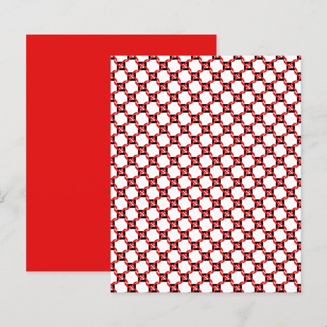 Abstract Red, Black White Graphic Scrapbook Paper (Front/Back)