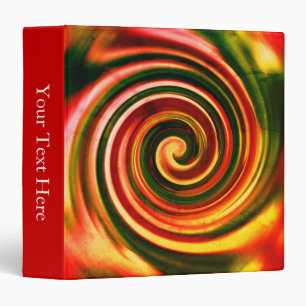 Abstract Red Black Yellow Swirls Personalized Binder