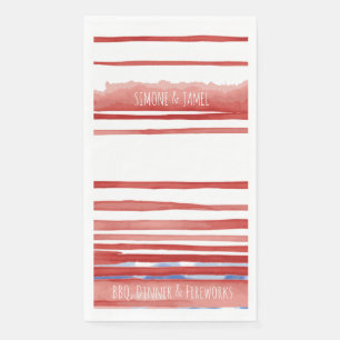 Abstract Red & Blue Washes, 4th of July Napkin