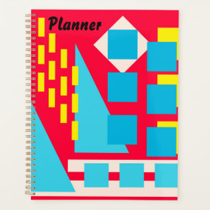 Abstract red blue yellow planner