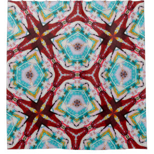 Abstract Red Blue Yellow Shower Curtain