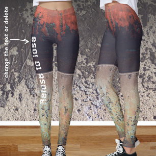 Abstract red brown rusty leggings
