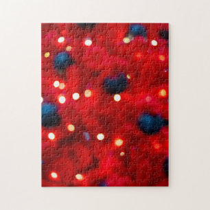 Abstract Red Christmas Bokeh Background Jigsaw Puzzle