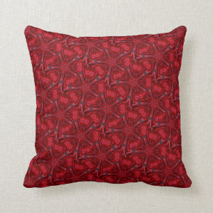 Abstract Red Designer Throw Pillow