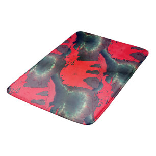 Abstract red elephant drawing, very rustic effect  bath mat