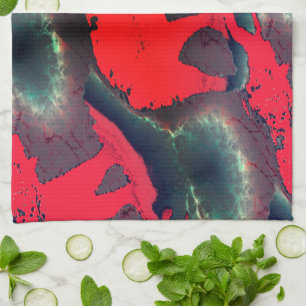 Abstract red elephant drawing, very rustic effect  kitchen towel