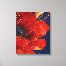 Abstract red flower art