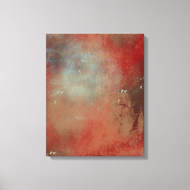 Abstract Red Gold Blue Art Canvas Print (Front)