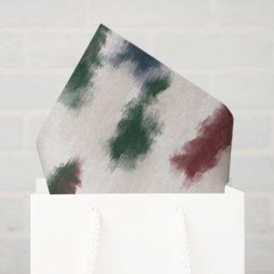 Abstract Red Green Cream Christmas Trees Tissue Paper