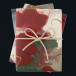 Abstract Red Green Gold Christmas Winter Wrapping Paper Sheet<br><div class="desc">Set of 3 Christmas,  winter and fall abstract wrapping paper sheets depict hand painted artistic texture designs in bold colours of red,  green and gold.</div>