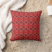 Abstract Red Grid Pattern Throw Pillow (Blanket)