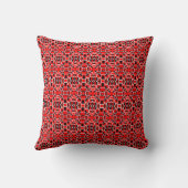 Abstract Red Grid Pattern Throw Pillow (Back)