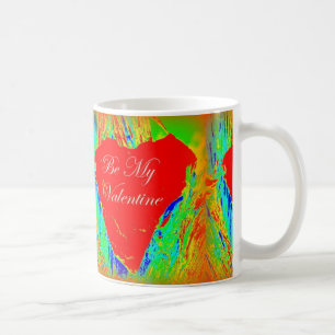 abstract red heart coffee mug