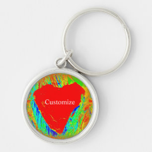 Abstract red heart Thunder_Cove Keychain