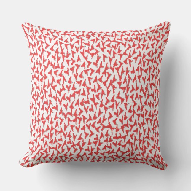 Abstract Red Hearts Throw Pillow (Front)