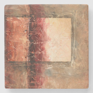 Abstract Red Landscape Stone Coaster
