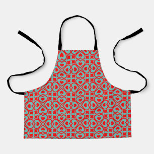 Abstract red love hearts apron