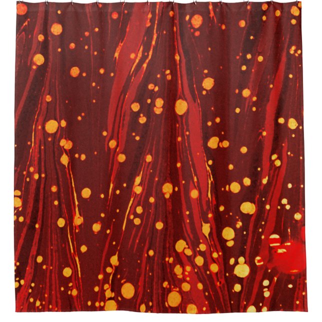 ABSTRACT RED MARBLED PAPER WITH GOLD SPLASHES (Front)