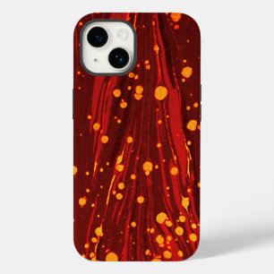 ABSTRACT RED MARBLED PAPER WITH GOLD SPLASHES  Case-Mate iPhone 14 CASE