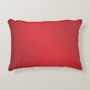Abstract red monochrome halftone pattern. Soft cur Accent Pillow
