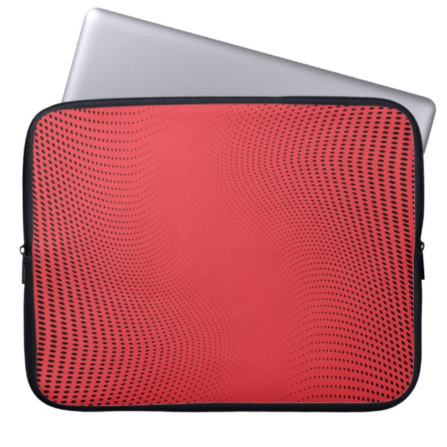 Abstract red monochrome halftone pattern. Soft cur Laptop Sleeve (Front)