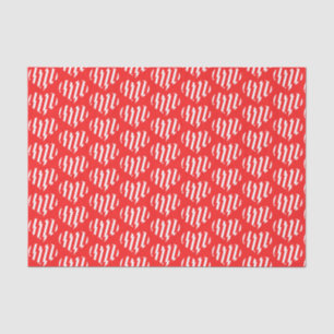 Abstract Red n White Stripes Valentine Heart Tissue Paper
