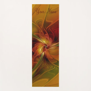 Abstract Red Orange Brown Green Flower Name Yoga Mat