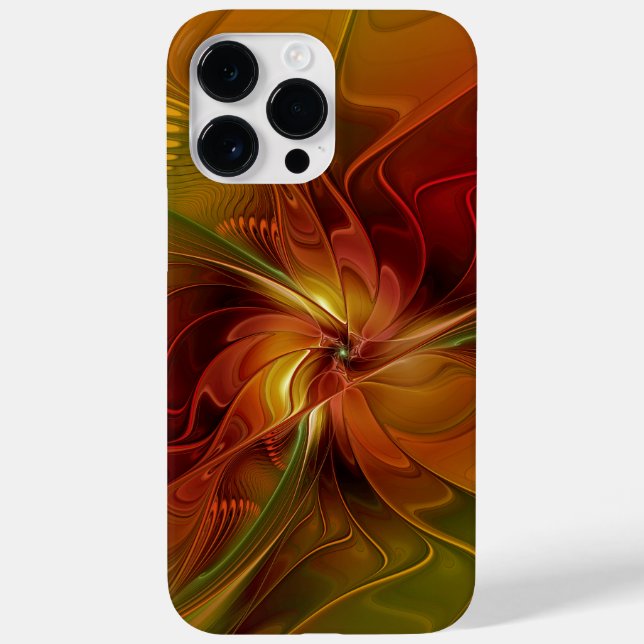 Abstract Red Orange Brown Green Fractal Art Flower Case-Mate iPhone Case (Back)