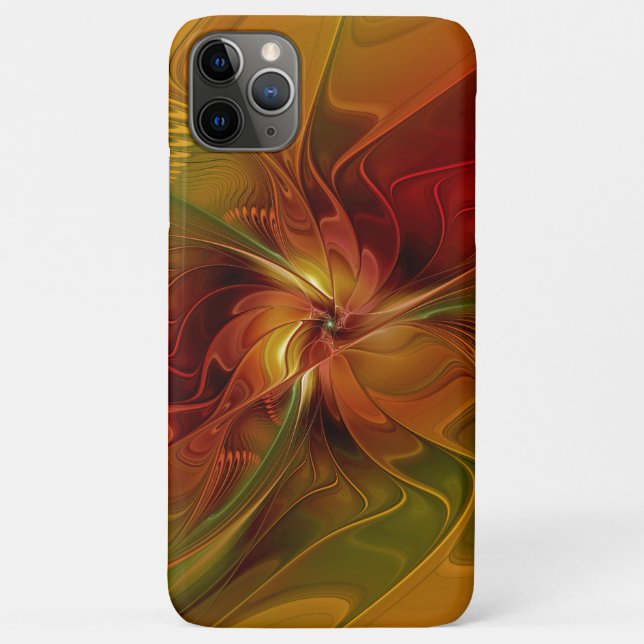 Abstract Red Orange Brown Green Fractal Art Flower Case-Mate iPhone Case (Back)