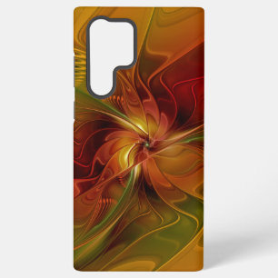 Abstract Red Orange Brown Green Fractal Art Flower Samsung Galaxy Case
