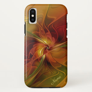 Abstract Red Orange Brown Green Fractal Art Name Case-Mate iPhone Case