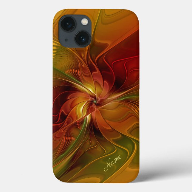 Abstract Red Orange Green Fractal Flower Name  Case-Mate iPhone Case (Back)