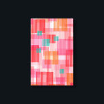 Abstract Red pink teal Geometric Squares Pattern Canvas Print<br><div class="desc">Abstract geometric squares pattern in bright colours - red, pink, orange, teal. 🔹 You can customize it - resize/rotate image, add text and more :) 🔹🔹🔹 Send me a photo of your purchase or just share it and tag me @edrawings38art (on FB/IG/Twitter) Thank you! 💜</div>