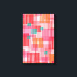 Abstract Red pink teal Geometric Squares Pattern Canvas Print<br><div class="desc">Abstract geometric squares pattern in bright colours - red,  pink,  orange,  teal. 🔹 You can customize it - resize/rotate image,  add text and more :) 🔹🔹🔹 Send me a photo of your purchase or just share it and tag me @edrawings38art (on FB/IG/Twitter) Thank you! 💜</div>