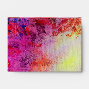 ABSTRACT RED PURPLE GOLD YELLOW FLORAL SWIRLS ENVELOPES