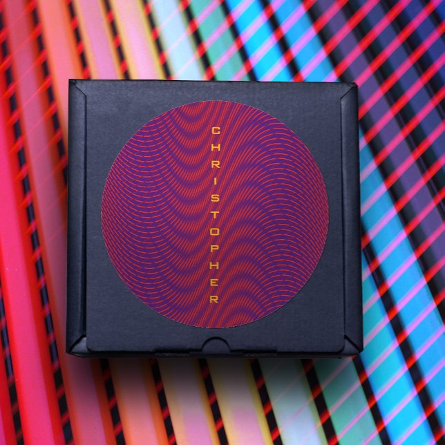  Abstract Red Purple Vibrant Pattern Modern Custom Classic Round Sticker (Creator Uploaded)