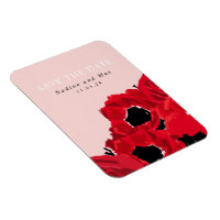 Abstract Red Roses and Poppies