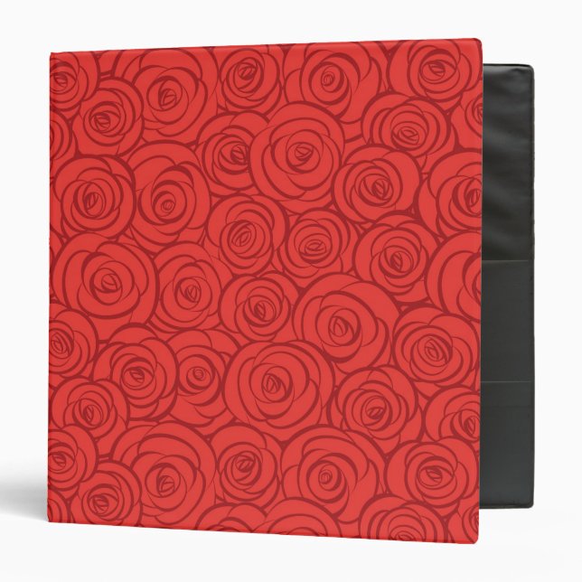 Abstract Red Roses Background Binder (Front/Inside)