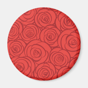 Abstract Red Roses Background Magnet