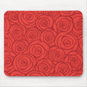 Abstract Red Roses Background Mouse Pad