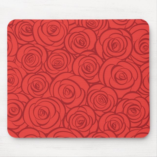 Abstract Red Roses Background Mouse Pad (Front)