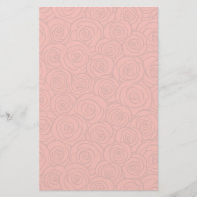 Abstract Red Roses Background Stationery (Front)